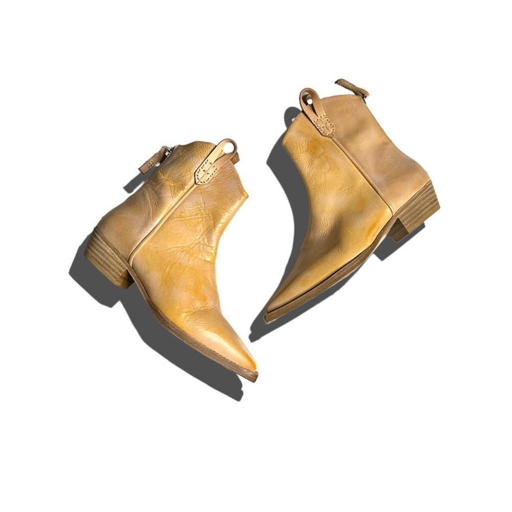 Free People x We The Free Wesley Western Ankle Boots Papaya